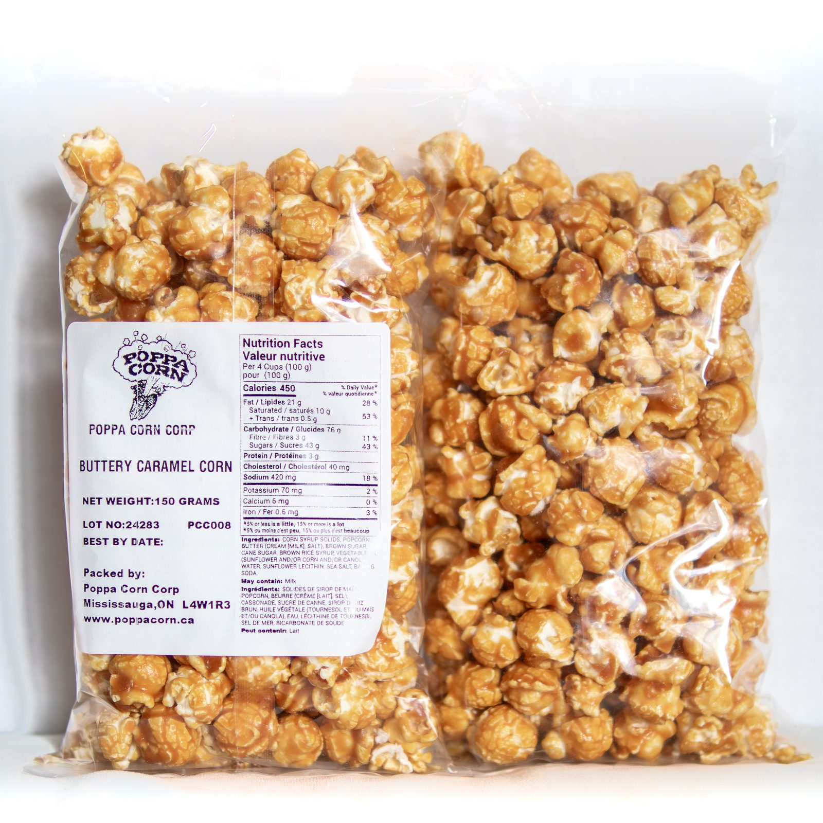 Caramel corn bags